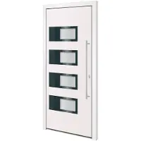 vidaXL Haustür Weiß 100x210 cm Aluminium und PVC