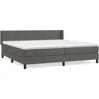 vidaXL Boxspringbett mit Matratze Dunkelgrau 200x200 cm Samt