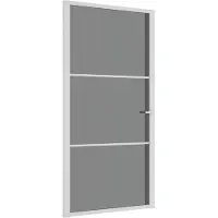 vidaXL Innentür 102,5x201,5 cm Weiß ESG-Glas und Aluminium