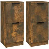 vidaXL Sideboards 2 Stk. Räuchereiche 30x30x70 cm Holzwerkstoff