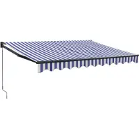 vidaXL Markise Einziehbar Blau und Weiß 3x2,5 m Stoff und Aluminium