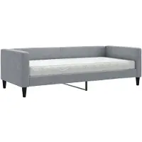 vidaXL Tagesbett mit Matratze Hellgrau 90x200 cm Stoff
