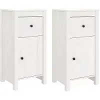vidaXL Sideboards 2 Stk. Weiß 40x35x80 cm Massivholz Kiefer