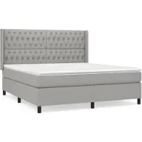 vidaXL Boxspringbett mit Matratze Hellgrau 180x200 cm Stoff