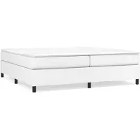 vidaXL Boxspringbett mit Matratze Weiß 200x200 cm Kunstleder