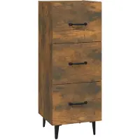 vidaXL Sideboard Räuchereiche 34,5x34x90 cm Holzwerkstoff