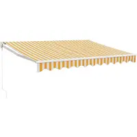 vidaXL Markise Einziehbar Gelb und Weiß 3x2,5 m Stoff und Aluminium