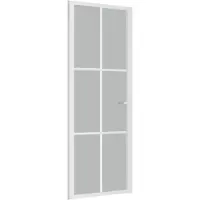 vidaXL Innentür 76x201,5 cm Weiss Mattglas und Aluminium