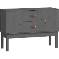 vidaXL Sideboard Grau 110x40x78 cm Massivholz Kiefer