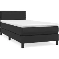 vidaXL Boxspringbett mit Matratze Schwarz 80x200 cm Kunstleder