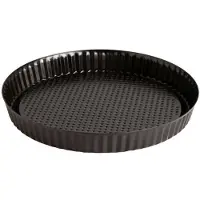 Quid Sweet Grey Flache Kuchenform aus lackiertem Stahl 25x3cm Schwarz.