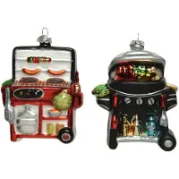 Ksd 1 BBQ Gasgrill Kugelgrill Glas 12cm Christbaumschmuck Weihnachtskugeln Garten