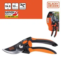 Black & Decker BLACK+DECKER Bypass Gartenschere Hochwertige Stahlklingen - Astschere Ergonomischer Griff - Baumschere Mit Schnittkapazität von 13 MM – Schwarz /Orange