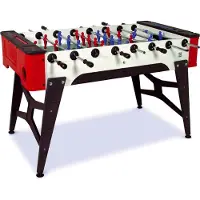 Norditalia , Outdoor Tischfußball Kickertisch "Storm" F-1, schwarz / rot / weiß, Teleskopstangen (SA)