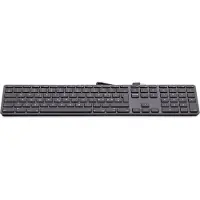 LMP -USB-Tastatur 110 Tasten kabelgebundene USB-Tastatur mit 2x USB und oberer Abdeckung aus Aluminium - Deutsch