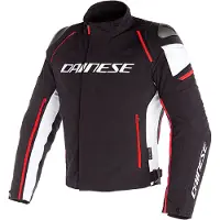 Dainese Racing 3 D-Dry Schwarz Weiß Fluo Rot CE Jacke Größe 58