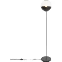 QAZQA Retro-Stehleuchte schwarz mit klarem Glas - Eclipse