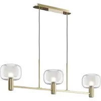 Maytoni Pendelleuchte Vision in Gold und Transparent E14 3-flammig
