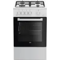 Beko FSG52020FW Küchenherd Freistehender Herd Gaskochfeld Schwarz Weiß