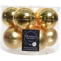 Kaemingk Christbaumkugeln Light Gold 5 x glänzend & 5 x matt Ø 6 cm aus Glas - 10er Set