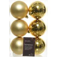 Décoris Weihnachtsbaumkugeln bruchfest Ø 8 cm 6 Stück gold glanz / matt