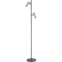 Highlight Stehlampe Trend 2-flammig schwarz mit Messing
