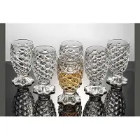 Cheffinger 6 Trinkgläser Set 180ml 6 Gläser Glas Wasser Limonade Vintage Cognac Wein Retro Cocktail