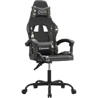 vidaXL Gaming-Stuhl Drehbar Schwarz und Tarnfarben Kunstleder