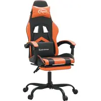 vidaXL Gaming-Stuhl mit Fußstütze Drehbar Schwarz & Orange Kunstleder