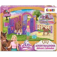 Craze CAVALLY Adventskalender Kinder - Pferde Spielzeug Adventskalender Mädchen, Pferdefigur mit Reiter und viel Zubehör