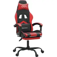 vidaXL Gaming-Stuhl mit Fußstütze Drehbar Schwarz & Rot Kunstleder