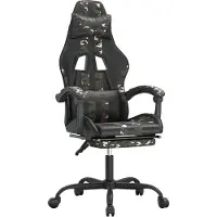 vidaXL Gaming-Stuhl mit Fußstütze Schwarz und Tarnfarben Kunstleder