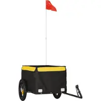 vidaXL Fahrradanhänger Schwarz und Gelb 30 kg Eisen
