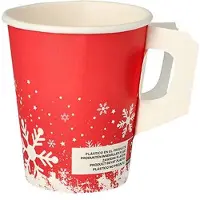Papstar Starpak 1000 Trinkbecher mit Henkel, Pappe 0,2 l Ø 8 cm · 9,3 cm "Winter Time"
