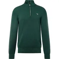 Gant für Herren. 8030170 Pullover mit halbem Reißverschluss Lässig grün (L), Baumwolle, Langarm