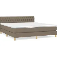 vidaXL Boxspringbett mit Matratze Taupe 180x200 cm Stoff