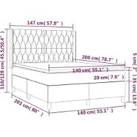 vidaXL Boxspringbett mit Matratze Rosa 140x200 cm Samt