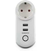 Marmitek Power SI - WLAN-Steckdose - Energiezähler - 2x USB - 15A, Drinnen, Weiß, Haus, Kabellos, WLAN, 2400 MHz