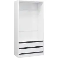 vidaXL Kleiderschrank Hochglanz-Weiß 100x50x200 cm Holzwerkstoff