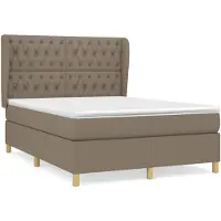 vidaXL Boxspringbett mit Matratze Taupe 140x190 cm Stoff
