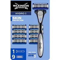 Wilkinson Hydro 3 Set – Rasierer mit einem Kopf + Ersatzkopf (8 Stück)