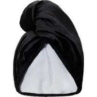 GLOV Satin Towel Wrap Doppelseitiger Haar-Turban aus Satin Schwarz
