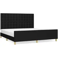 vidaXL Bettgestell ohne Matratze Schwarz 160x200 cm Stoff
