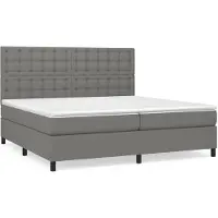 vidaXL Boxspringbett mit Matratze Dunkelgrau 200x200 cm Stoff