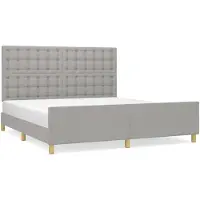 vidaXL Bettgestell ohne Matratze Hellgrau 160x200 cm Stoff