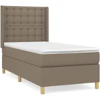 vidaXL Boxspringbett mit Matratze Taupe 90x190 cm Stoff