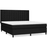 vidaXL Boxspringbett mit Matratze Schwarz 180x200 cm Stoff