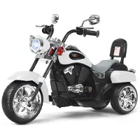 Costway 6V Elektro Motorrad mit verstellbaren Scheinwerfer Kindermotorrad für Kinder ab 3 Jahren Weiß