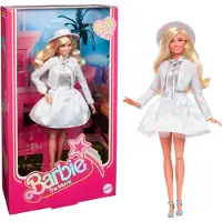 Barbie -Puppe zum Spielfilm, Margot Robbie in der Rolle der , Sammelpuppe mit blau-kariertem Outfit, passendem Hut und passender Jacke
