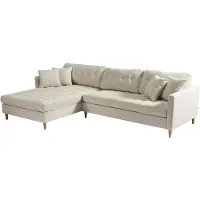 Ebuy24 Marino Deluxe Chaiselongsofa rechts oder links gewendet mit Kissen Samt sandfarben.